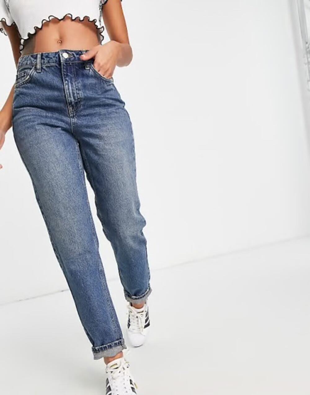 Casual Medium Dark Wash TopShop Mom Jean 28x30 Fall Fashion Preppy Streetwear